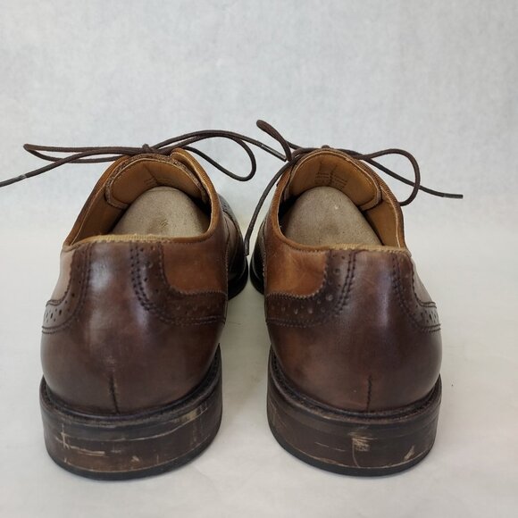 Aldo Wingtip Oxford Brogue Men's 8 Classic Dress Shoes Leather Brown Tan Lace up - Picture 6 of 16